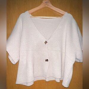 SHEIN Cream Buttoned Cardigan